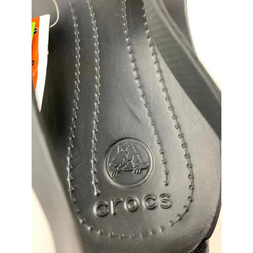 New Crocs Sexi Flip Sandals Slip On Black Sandals Thong 11354 Women's 11